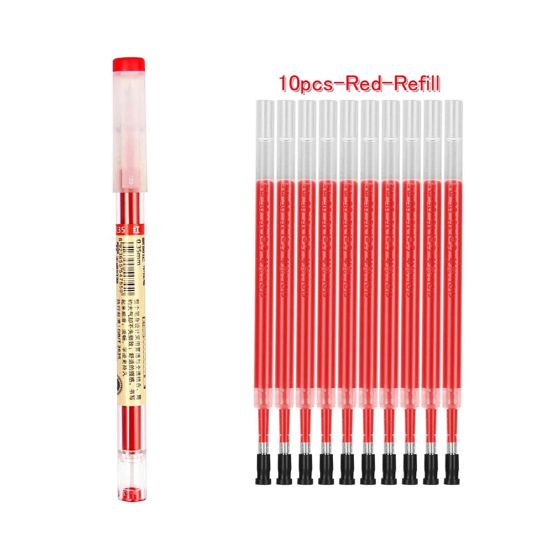 Gel Pens 0.35mm Red/Black/Blue Ink Set Refills Rod Gel Pen For Handle Marker School Office Stationery Student Writing Supplies