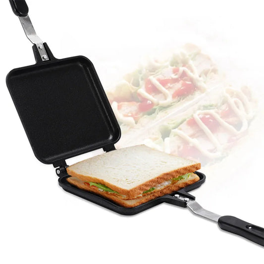 Gas Mini Sandwich Maker Iron - Bread Toast Breakfast Machine Waffle Pancake Baking Barbecue Toaster Oven Mold Grill Frying Pan f