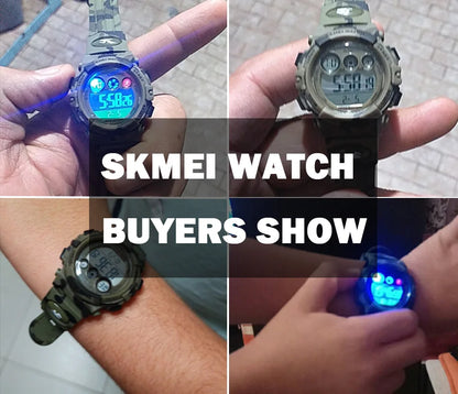 SKMEI Children LED Electronic Digital Watch Stop Watch Clock 2 Time Kids Sport Watches 50M Waterproof Wristwatch For Boys Girls