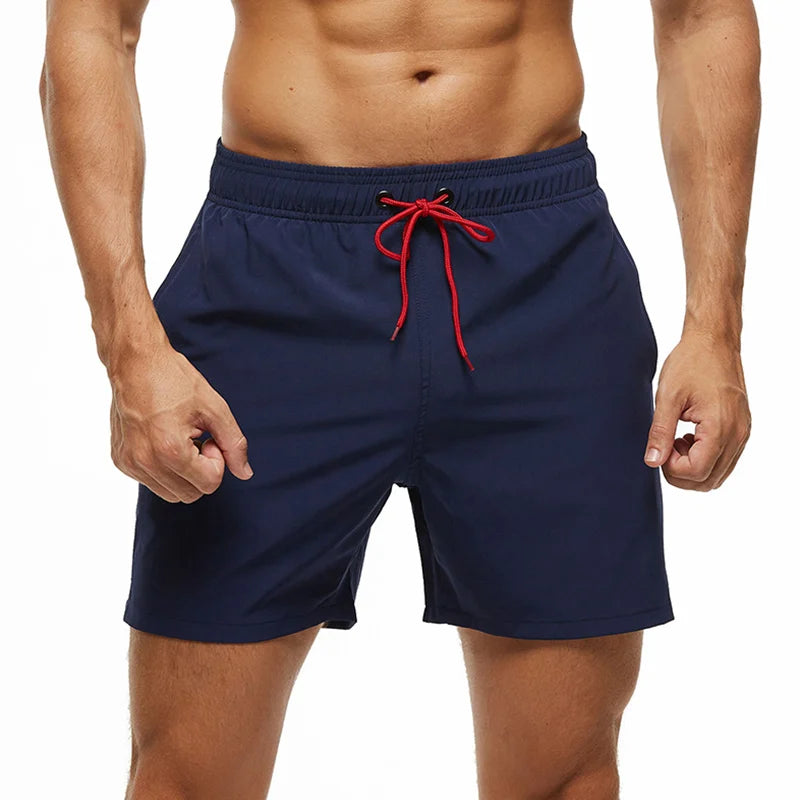 Datifer Brand 2026 Summer Mens Shorts Solid Polyester Gym Traje De Baño Hombre Breathable Mesh Liner Side Pockets Sport Swimwear