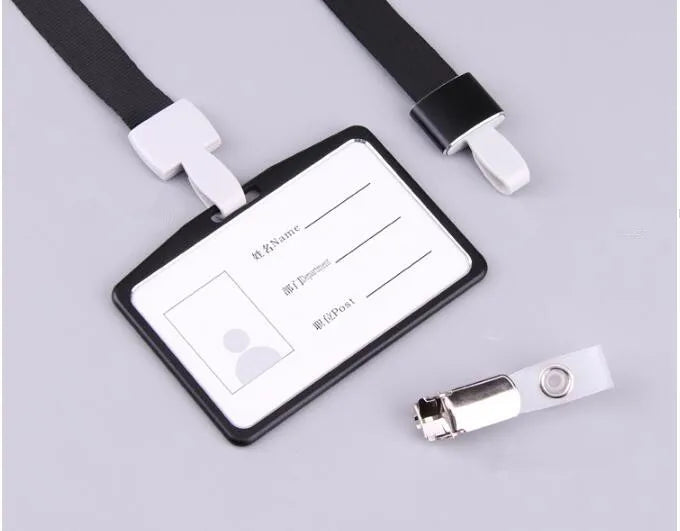 Credit Card Cover Women Aluminum Alloy Work Name Card Holders Case Business Work Card ID Badge Lanyard Holder Metal Bags