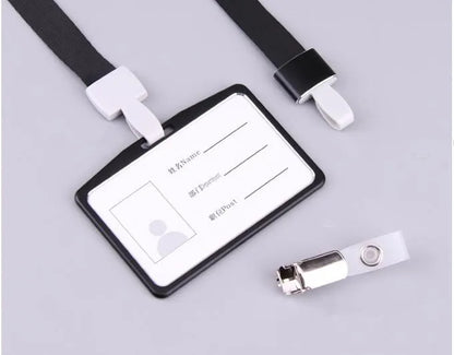 Credit Card Cover Women Aluminum Alloy Work Name Card Holders Case Business Work Card ID Badge Lanyard Holder Metal Bags