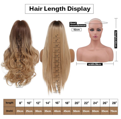 HENRY MARGU Long Brown Wavy Synthetic Wigs Middle Part Natural  Curly Wig for Black Women Cosplay Daily Heat Resistant Fake Hair