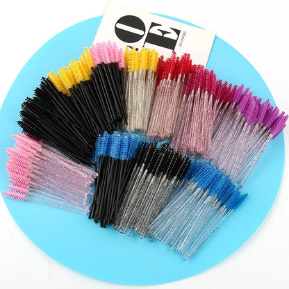 HOT 5/25/50pcs Mascara Wands Applicator Cosmetics Eyelash Brush Comb Crystal Eyelash Brushes Makeup Beauty Wholesale Eye Brush