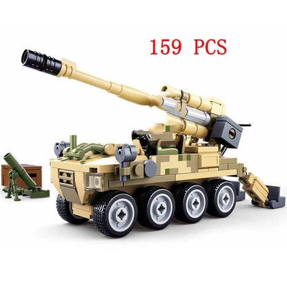Military Vehicles Tank Sets SWAT Army City Police T34 Model Building Blocks DIY Brick Kids Toys Classic World War II WW2