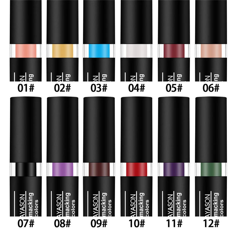 Hot Sale Waterproof Velvet Matte Black White Lipstick Lasting Pigment Green Purple Lipstick Christmas Halloween Party Lip Makeup