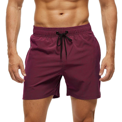 Datifer Brand 2026 Summer Mens Shorts Solid Polyester Gym Traje De Baño Hombre Breathable Mesh Liner Side Pockets Sport Swimwear