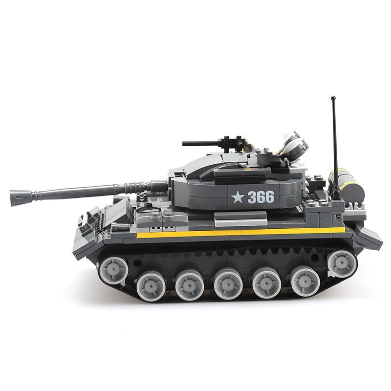 Military Vehicles Tank Sets SWAT Army City Police T34 Model Building Blocks DIY Brick Kids Toys Classic World War II WW2