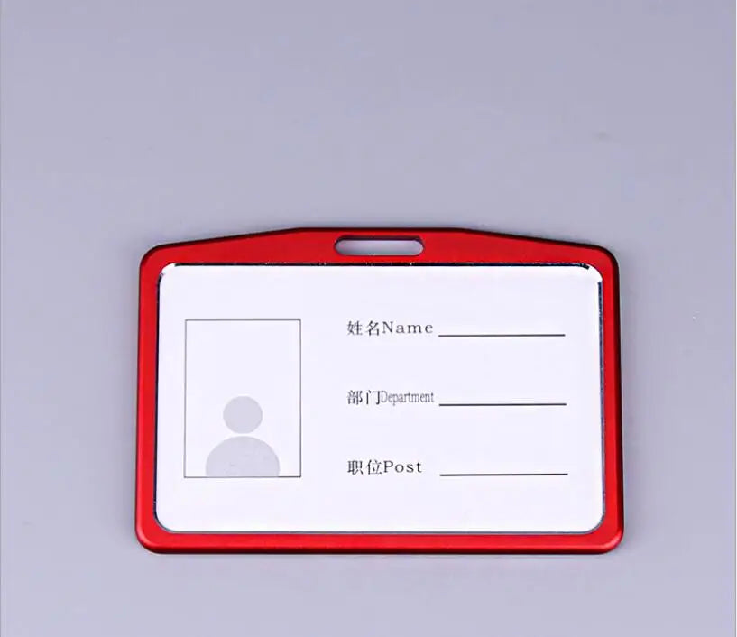 Credit Card Cover Women Aluminum Alloy Work Name Card Holders Case Business Work Card ID Badge Lanyard Holder Metal Bags