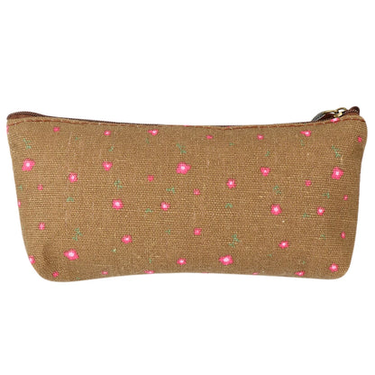 1PC Pastoral Floral Style Canvas Pen Bags Lovely Girls Pencil Cases Flower Tree Pattern Zipper Bag School Stationery Supplies