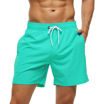 Datifer Brand 2026 Summer Mens Shorts Solid Polyester Gym Traje De Baño Hombre Breathable Mesh Liner Side Pockets Sport Swimwear