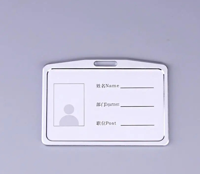 Credit Card Cover Women Aluminum Alloy Work Name Card Holders Case Business Work Card ID Badge Lanyard Holder Metal Bags