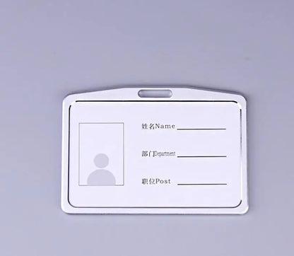 Credit Card Cover Women Aluminum Alloy Work Name Card Holders Case Business Work Card ID Badge Lanyard Holder Metal Bags