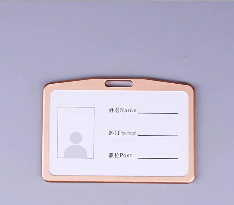 Credit Card Cover Women Aluminum Alloy Work Name Card Holders Case Business Work Card ID Badge Lanyard Holder Metal Bags