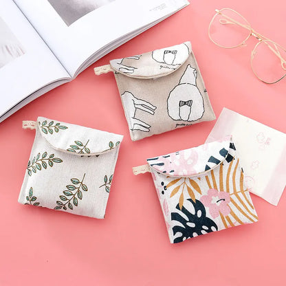 Women Small Cosmetic Bag Set Zipper Girls Mini Sanitary Napkins Makeup Lipstick Bags Travel Earphone Coin Organizer Pouch Bags
