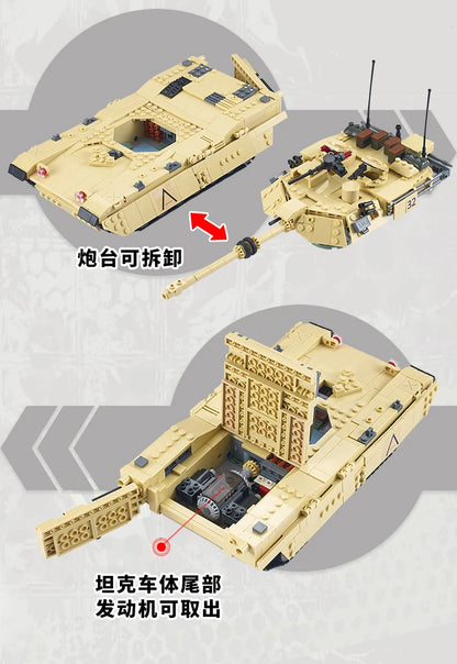Military Vehicles Tank Sets SWAT Army City Police T34 Model Building Blocks DIY Brick Kids Toys Classic World War II WW2