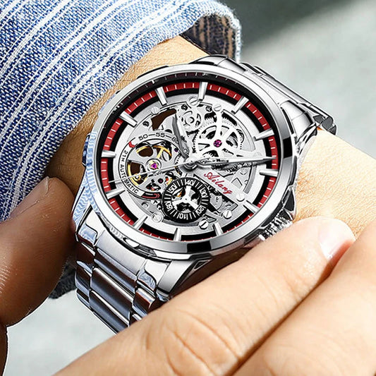Unique Design AILANG Skeleton Dial Watch Men Luxury Brand Automatic Mechanical Men Watches relogio Waterproof