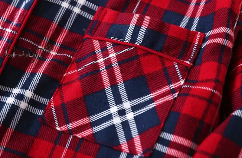 Nightgown 100% Brushed Cotton Nightshirts Women's Sleepwear Long Sleeve Plaid Winter Oversize Sleep Dress Women Home Clothes