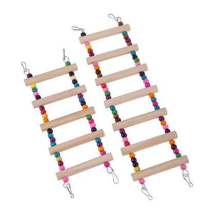 Bird Toys Set Swing Chewing Training Toys Small Parrot Hanging Hammock Parrot Cage Bell Perch Toys with Ladder Pet Supplies 1pc