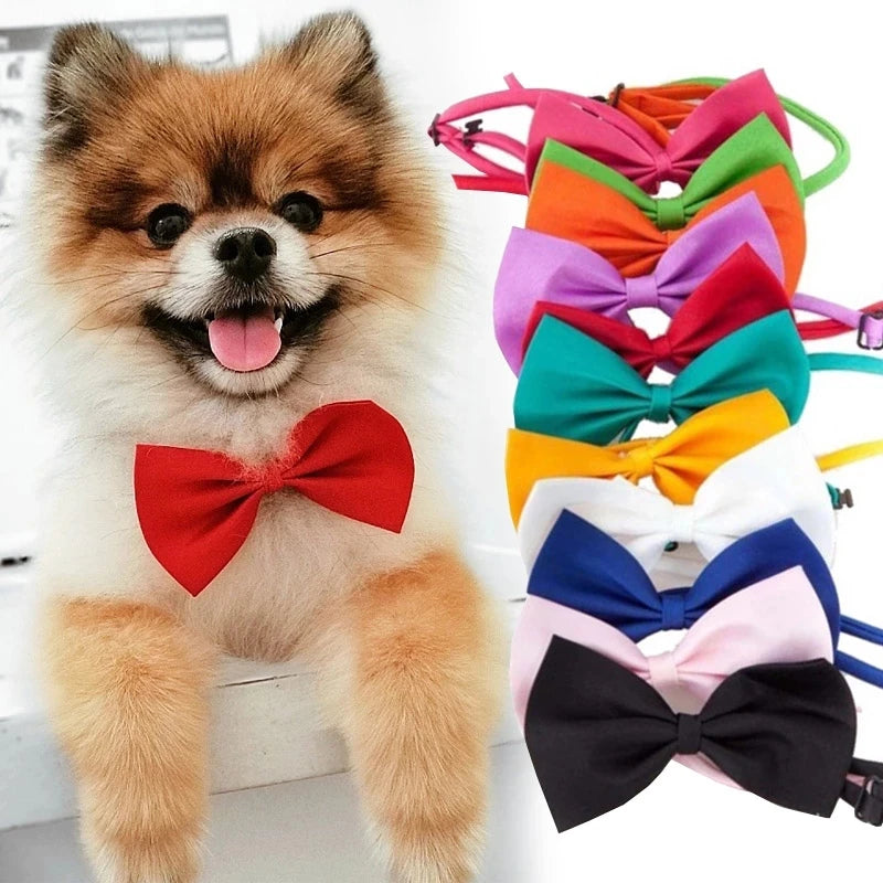 Dog Bow Tie Adjustable Dog Cat Necklace Neck Tie Cute Convenient Pet Accessories Bow Tie Formal Puppy Bowtie Collar Pet Supplies