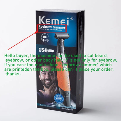 kemei body trimmer rechargeable electric shaver beard shaver electric razor men shaving machine hair trimmer face care