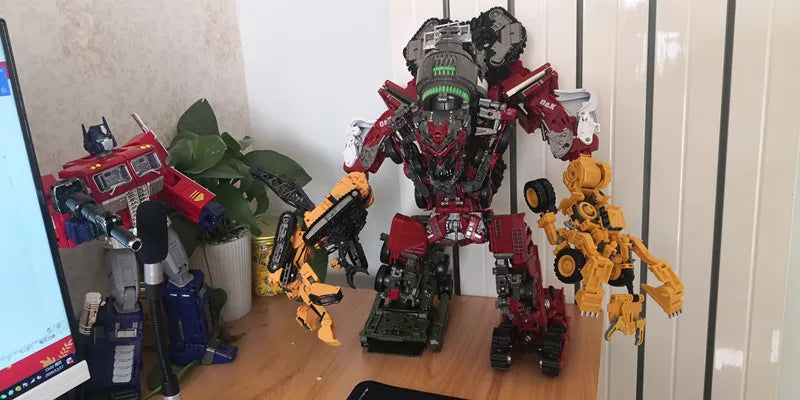 AOYI Cool 8 IN 1 Oversize Devastator Toys Boy Anime Hook Action Figures Robot Car Engineering  Vehicle Model Kids