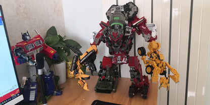 AOYI Cool 8 IN 1 Oversize Devastator Toys Boy Anime Hook Action Figures Robot Car Engineering  Vehicle Model Kids