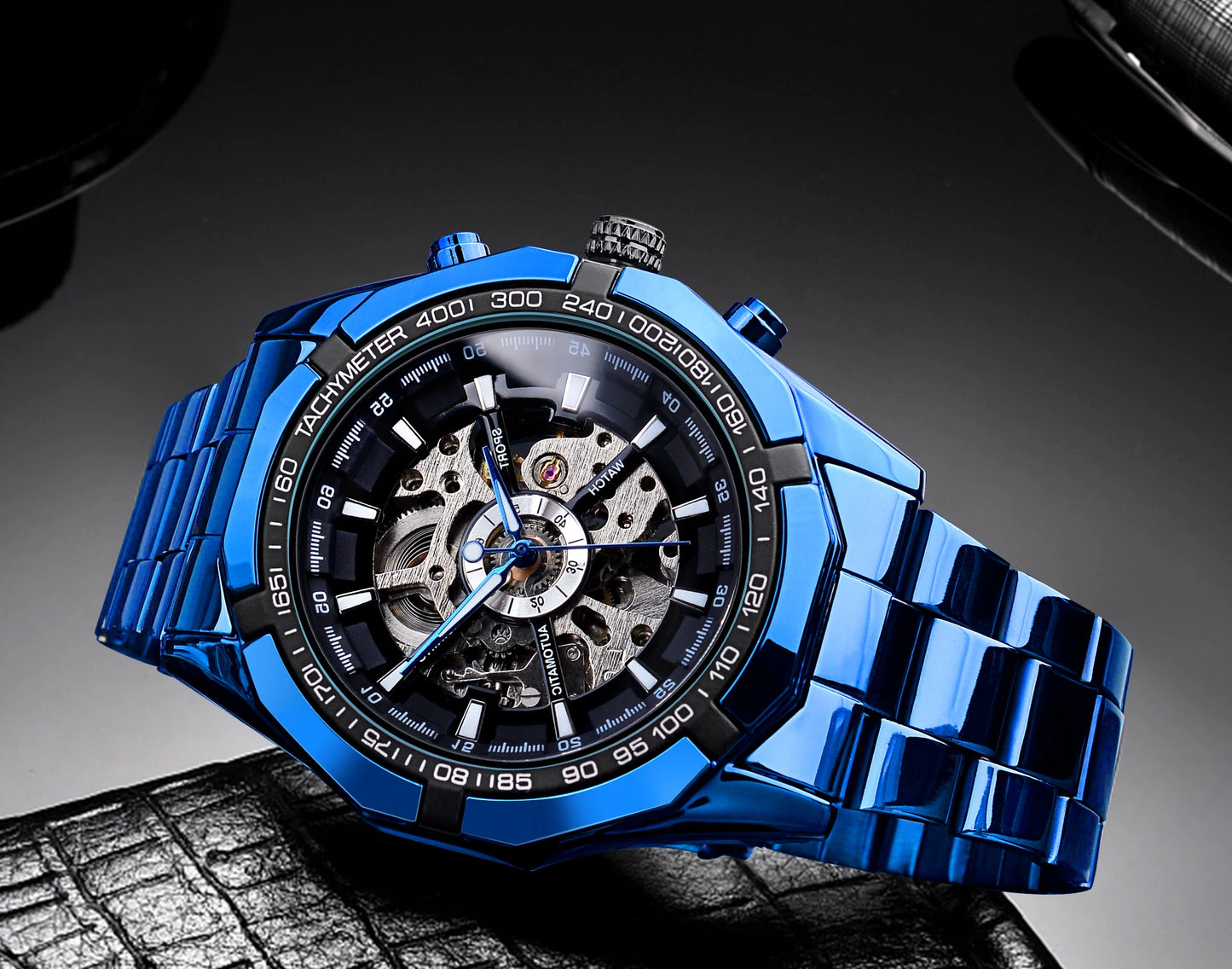 Forsining 2025 Stainless Steel Waterproof Mens Skeleton Watches Top Brand Luxury Transparent Mechanical Sport Male Wrist Watches