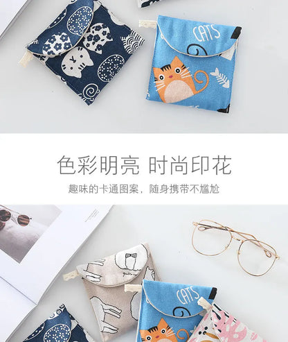 Women Small Cosmetic Bag Set Zipper Girls Mini Sanitary Napkins Makeup Lipstick Bags Travel Earphone Coin Organizer Pouch Bags