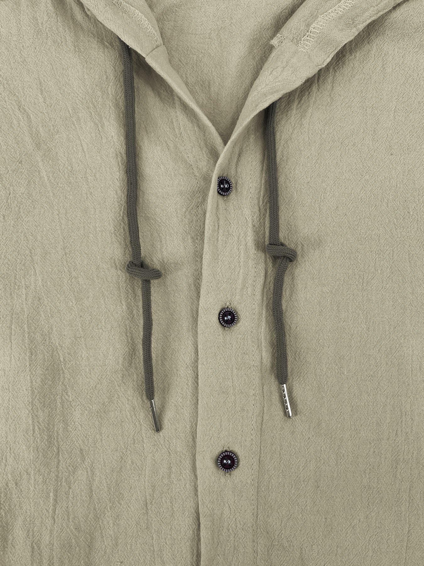 Summer Men's Linen Shirt Solid Streetwear Long Sleeve Hoodie Cardigan Clothing For Men Button Tops Casual Loose Men Hooded Shirt