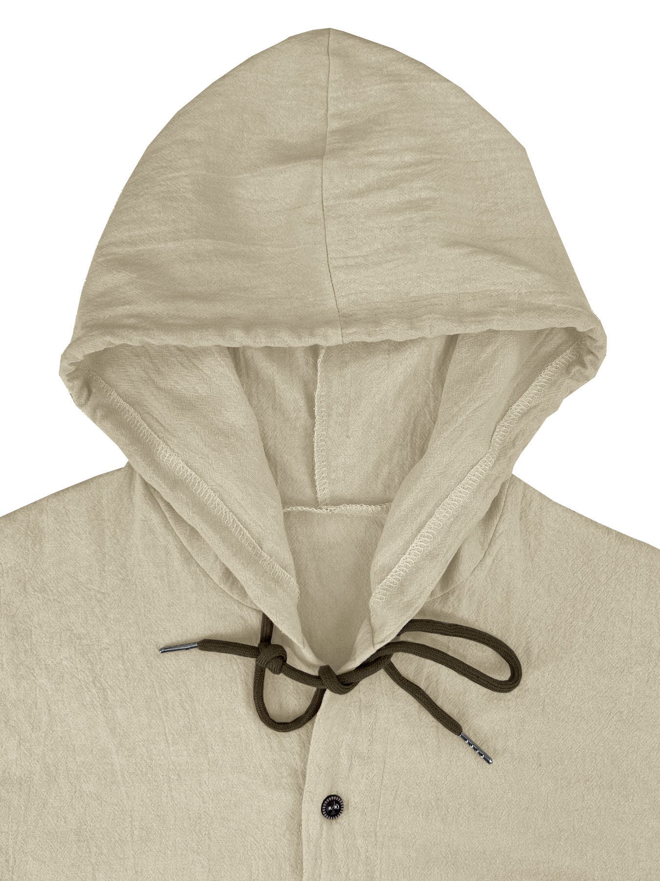 Summer Men's Linen Shirt Solid Streetwear Long Sleeve Hoodie Cardigan Clothing For Men Button Tops Casual Loose Men Hooded Shirt