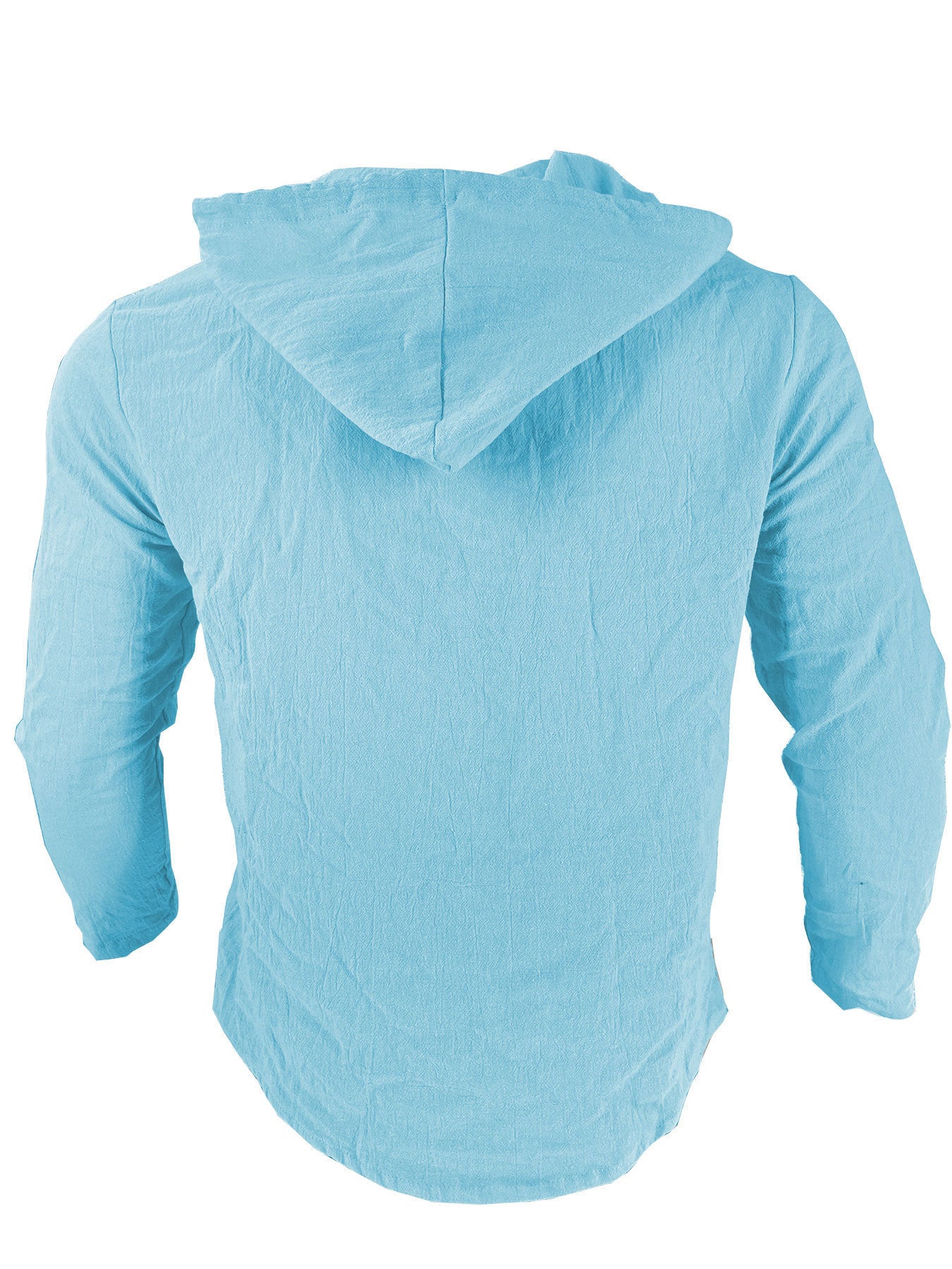 Summer Men's Linen Shirt Solid Streetwear Long Sleeve Hoodie Cardigan Clothing For Men Button Tops Casual Loose Men Hooded Shirt
