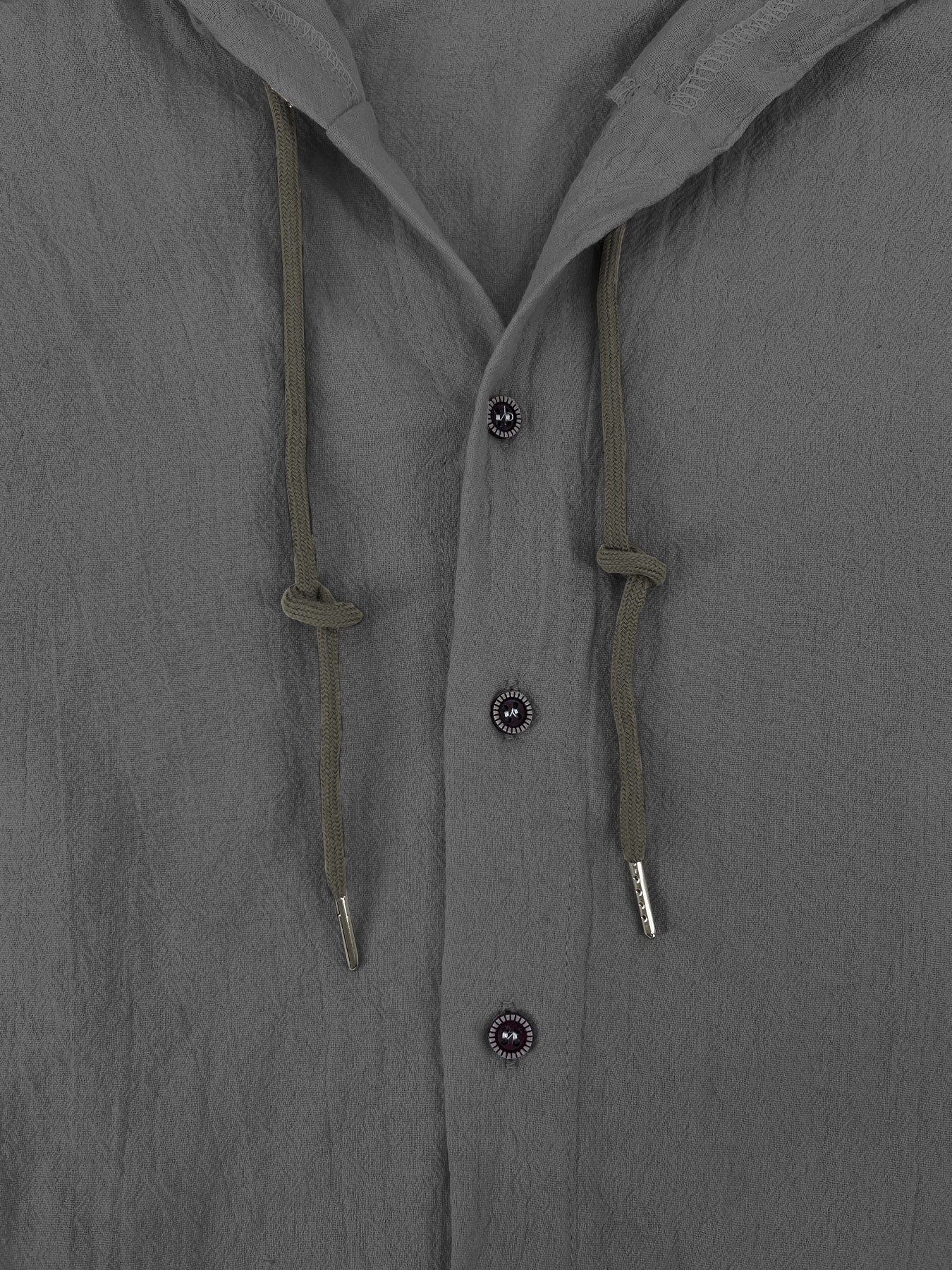 Summer Men's Linen Shirt Solid Streetwear Long Sleeve Hoodie Cardigan Clothing For Men Button Tops Casual Loose Men Hooded Shirt
