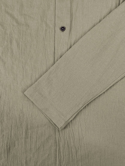 Summer Men's Linen Shirt Solid Streetwear Long Sleeve Hoodie Cardigan Clothing For Men Button Tops Casual Loose Men Hooded Shirt