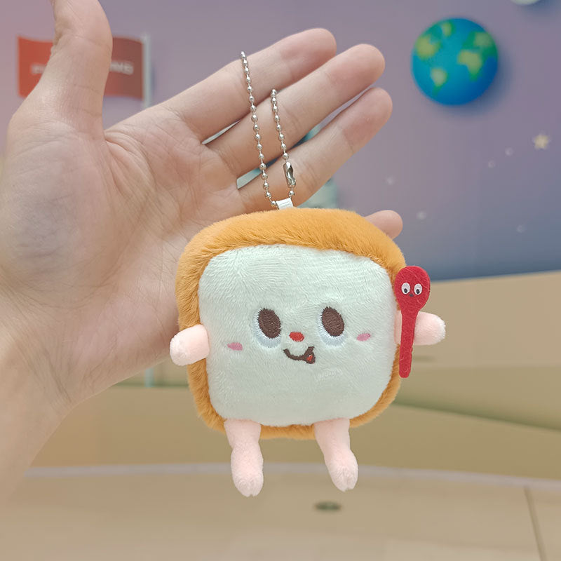 12cm Kawaii Food Bread Hamburger Hot Dog French Fries Plush Doll Soft Stuffed Plush Pendant Keychains for Children Gifts Toys