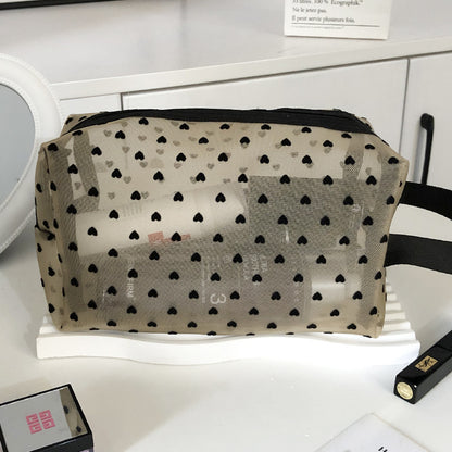 Makeup Bag Outdoor Personalized Transparent Nylon Mesh Cosmetic Bags Pouch Travel Organizer Zipper Beach Makeup Women's Purse
