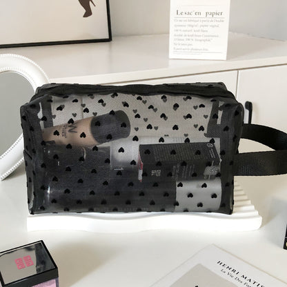 Makeup Bag Outdoor Personalized Transparent Nylon Mesh Cosmetic Bags Pouch Travel Organizer Zipper Beach Makeup Women's Purse