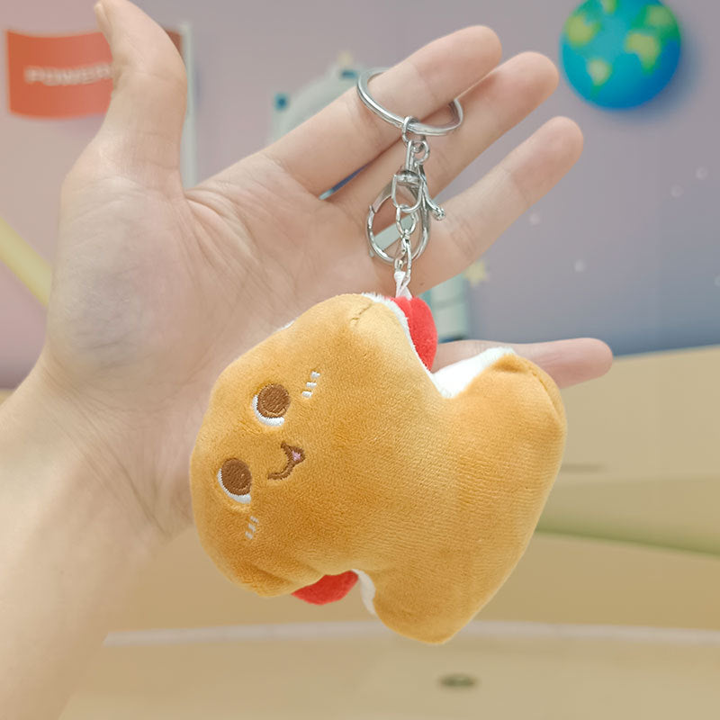 12cm Kawaii Food Bread Hamburger Hot Dog French Fries Plush Doll Soft Stuffed Plush Pendant Keychains for Children Gifts Toys