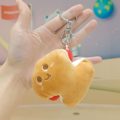 12cm Kawaii Food Bread Hamburger Hot Dog French Fries Plush Doll Soft Stuffed Plush Pendant Keychains for Children Gifts Toys