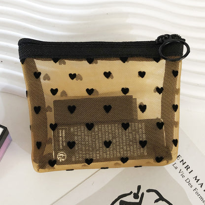 Makeup Bag Outdoor Personalized Transparent Nylon Mesh Cosmetic Bags Pouch Travel Organizer Zipper Beach Makeup Women's Purse