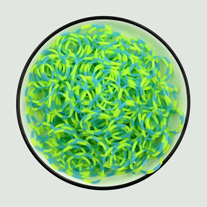 600Pcs New ColorTransparent  Fluorescence Glow Bracelets Making Supplies DIY Rubber Loom Bands Wrist Necklaces Child Party Toys