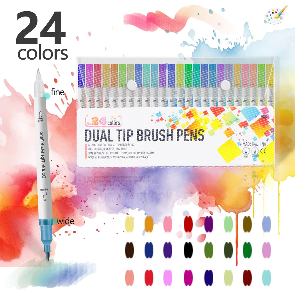 12-72 Colors Art Markers – Waterproof & Quick-Drying | For DIY Painting on Stone, Wood, Paper | Art Stationery & School Supplies