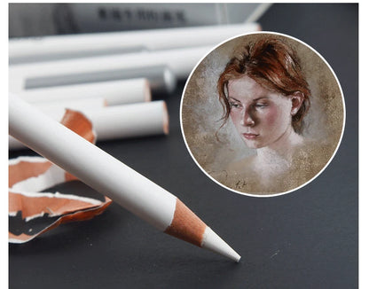 12pcs/box High Gloss Painting White Charcoal Pen Brown Comic Sketch Design Stroke Pen School Graffiti Art Supplies