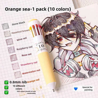 Languo 120 Color Ballpoint Pen 0.8mm Cartoon Soft Grip Press Multicolor Writing Pen for Drawing Overlay School Office Supplies