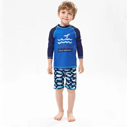 Boys Girls Swimsuit for Kids Toddler 2 to 3 4 5 6 7 8 Years Cute Shark Children's Swimwear Suit Tops+Shorts 2pieces Swim Outfits