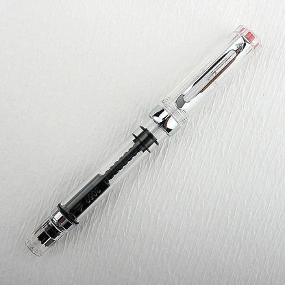 High Quality 3059 Piston Fountain Pen Resin Transparent Ink Pen EF/F Nib 0.38/0.5mm Fountain Pen Business Gif