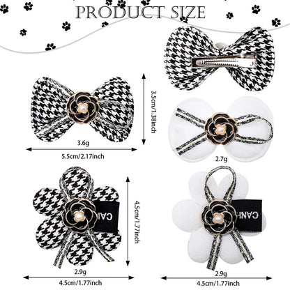 Dog Hair Clips 2PCS Dog Hair Accessories With Alligator Clip Flower Dog Bows Classical Plaid Puppy Bows Pet Supplies For Dogs