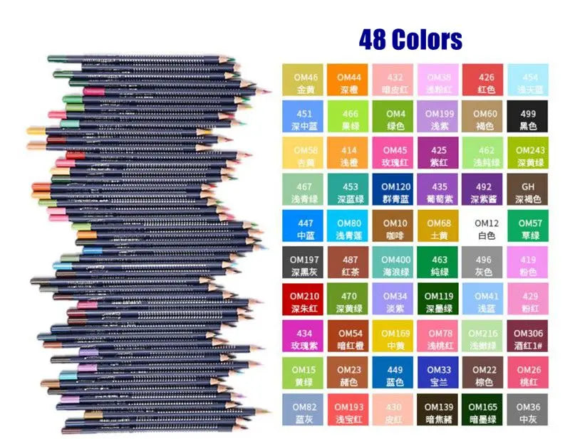Professional Watercolor Pencil Set 12/36/48/72/120 Coloured Pencils Water Soluble Sketching Pencils with Brush Art Supplies