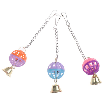 Cute Parrot Toys Pet Bird Parakeet Climb Bite Chew With Hanging Swing Bell Ball Bird Toy Pet Supplies For Parakeet Cockati