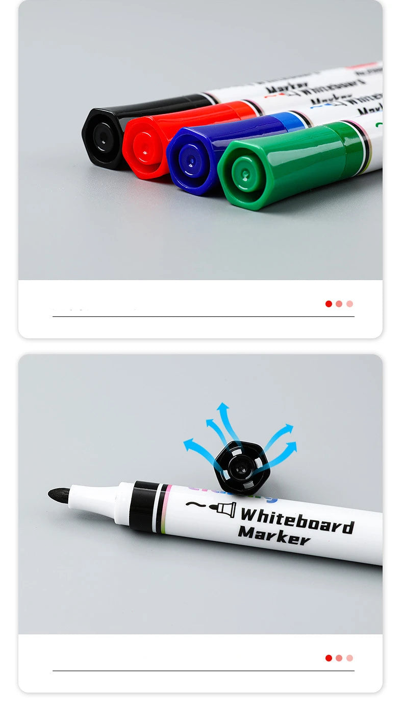 4Pcs/Set Erasable Magnetic Whiteboard Marker Pen Blackboard Marker Chalk Glass Ceramics Office School Art Marker Stationery